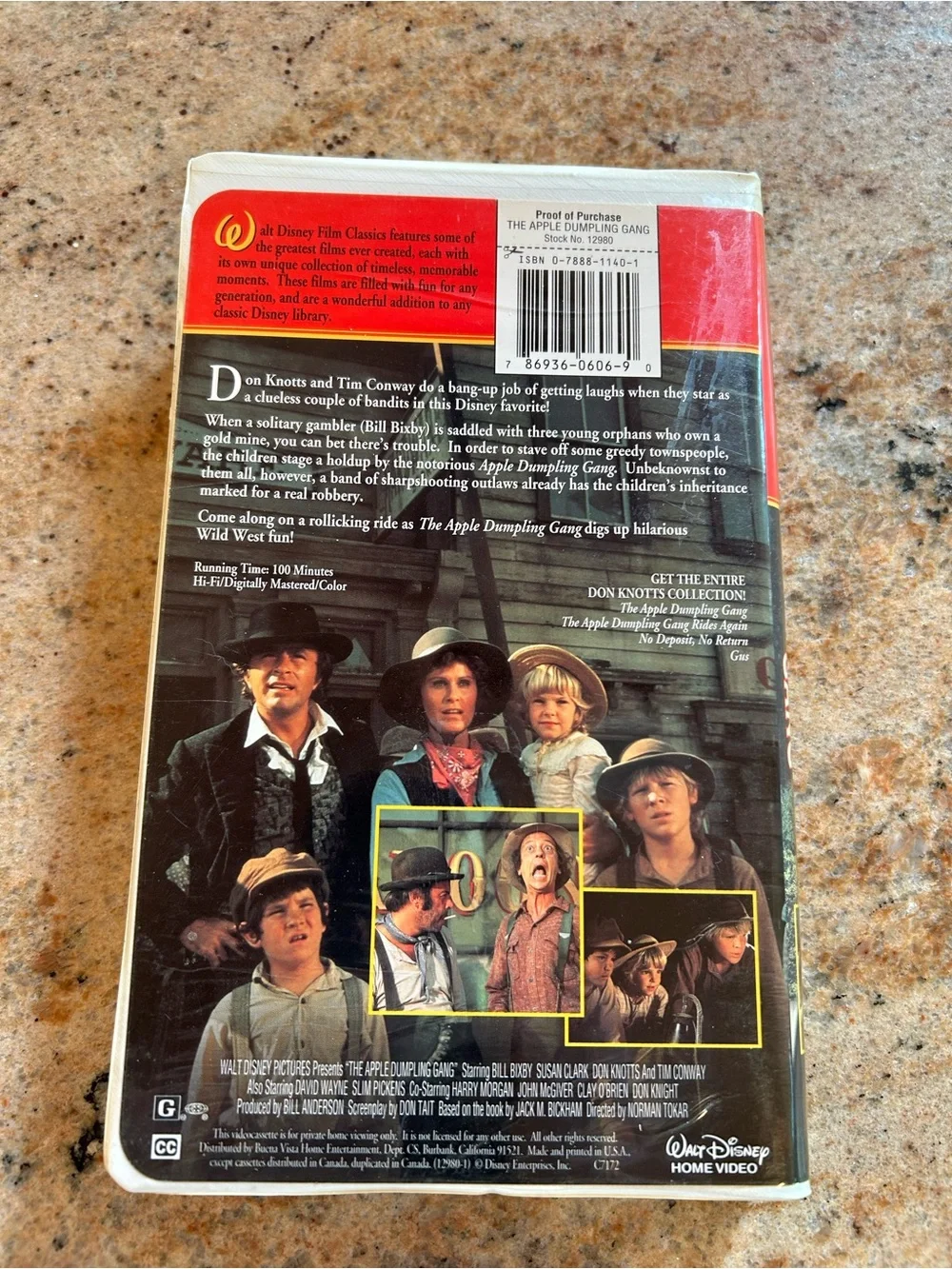 Walt Disney “The Apple Dumpling Gang” 1975 VHS from the Family Film Collection.