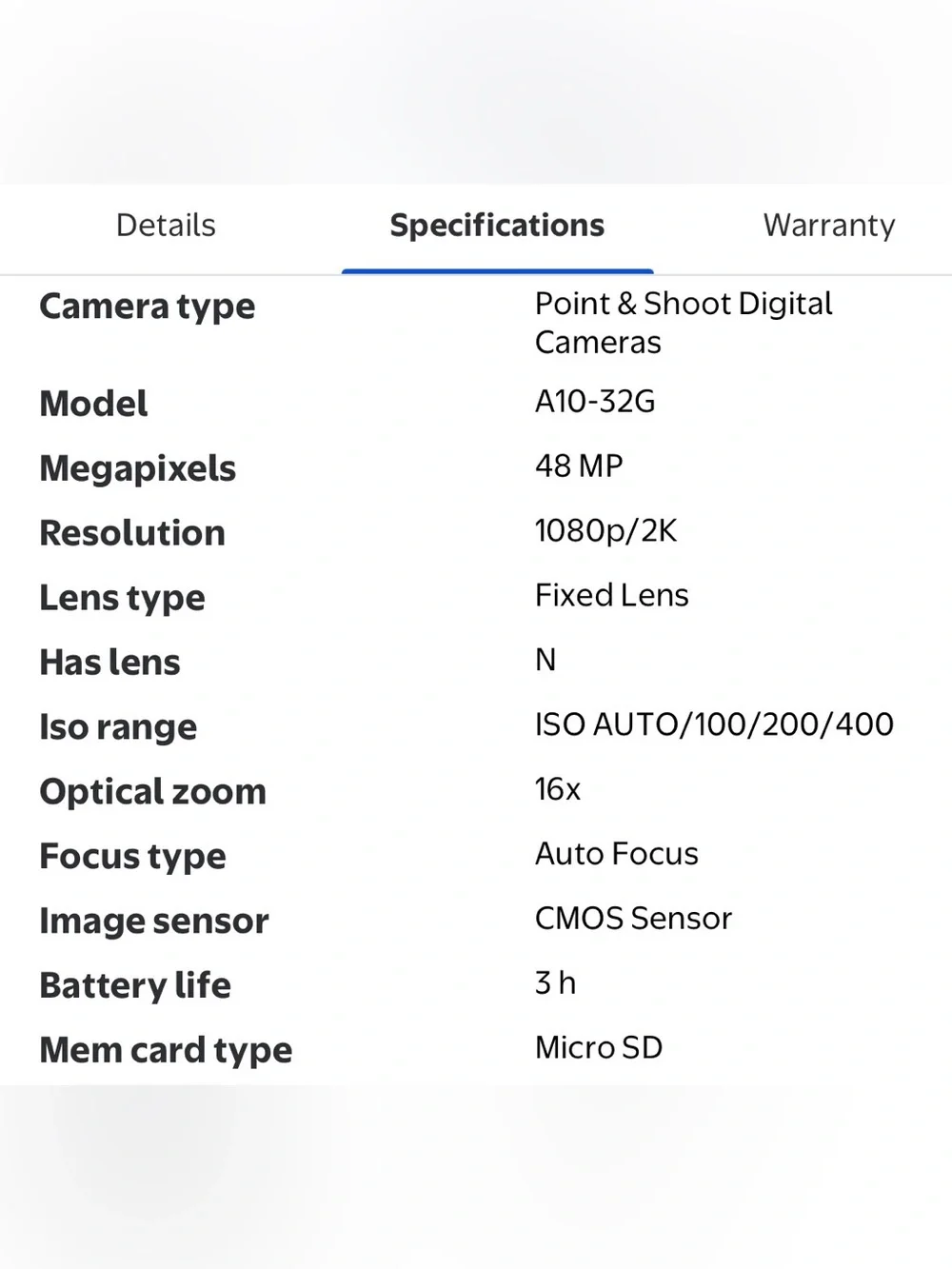 2K Digital Camera 16X Digital Zoom Compact Point & Shoot Camera Portable Camera