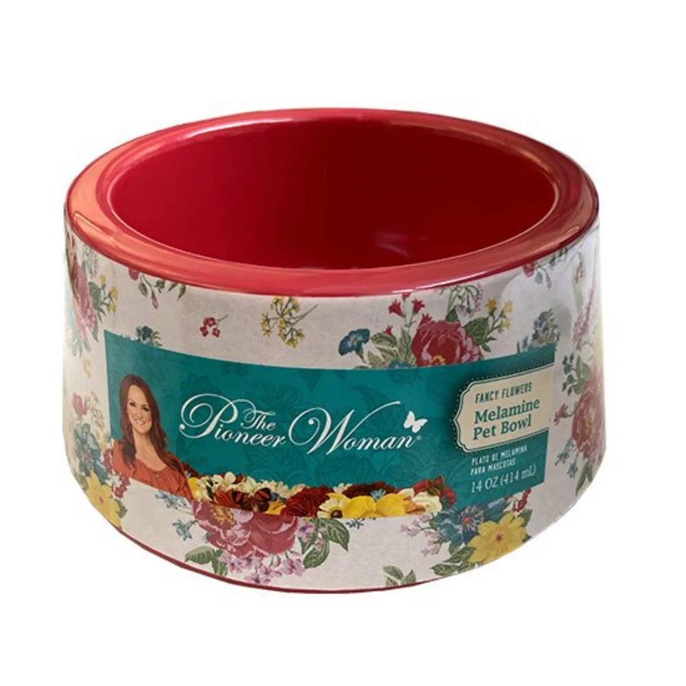 2022 🌺 New Pioneer Woman Fancy Flourish Dog/Cat/Pet Feeder Bowls Set 2