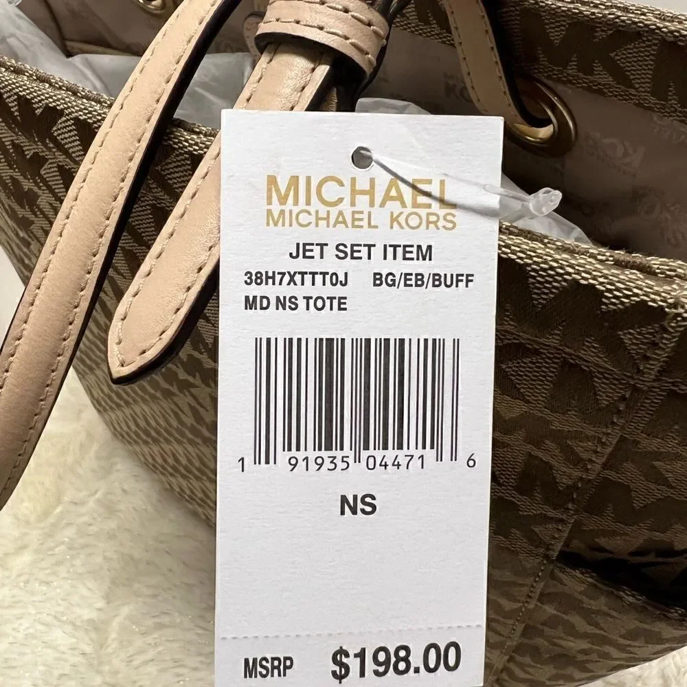 🔥🎁NWT! Michael Kors Jet Set Tote Handbag NS Medium Msrp:$198.00