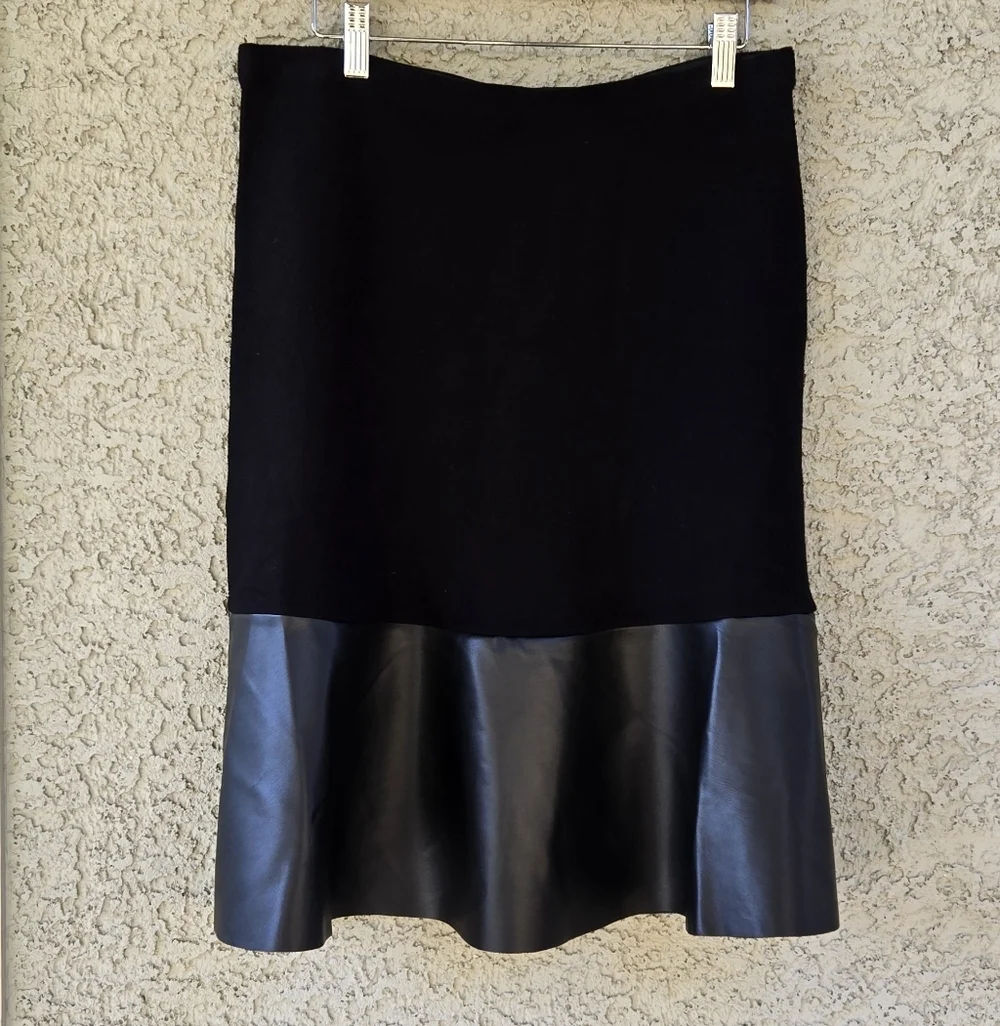 Sioni Milano Leather Trim Skirt