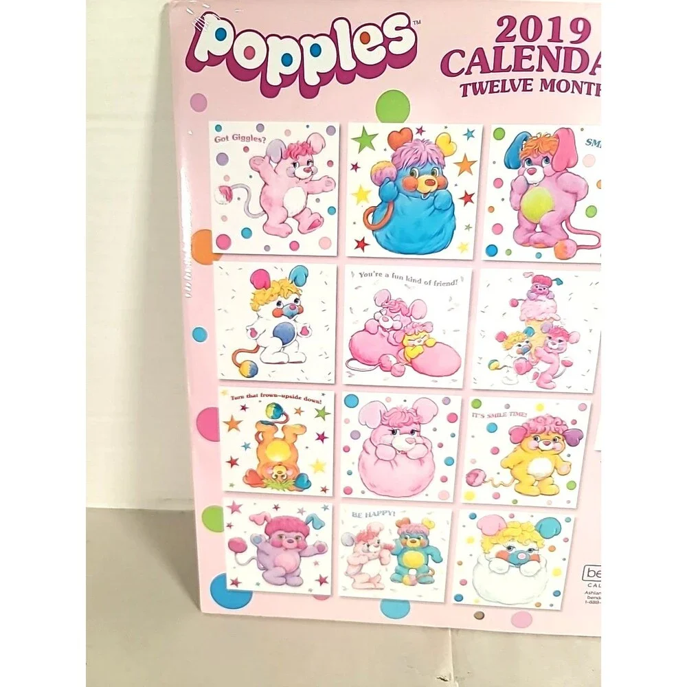 New Sealed 2019 Popples Wall Calendar