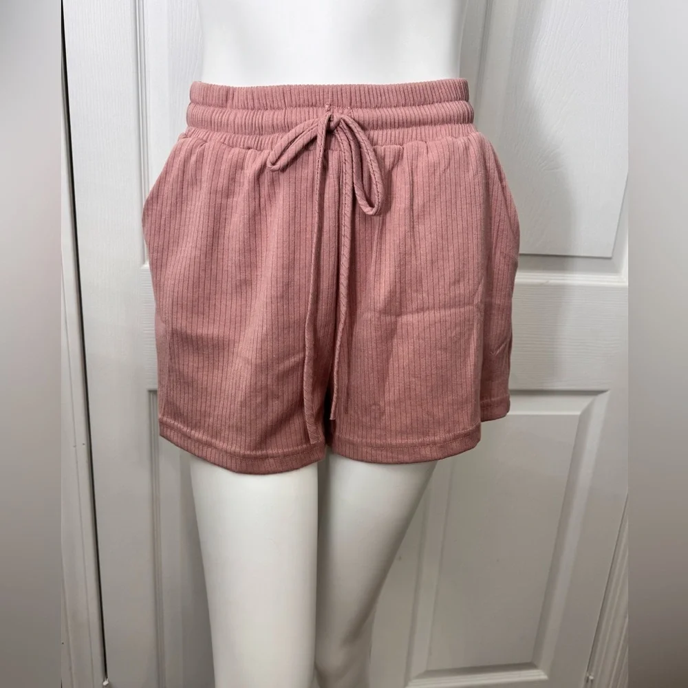 Lost + Wander High Waist Pink Ribbed Shorts Size Available XS, Small