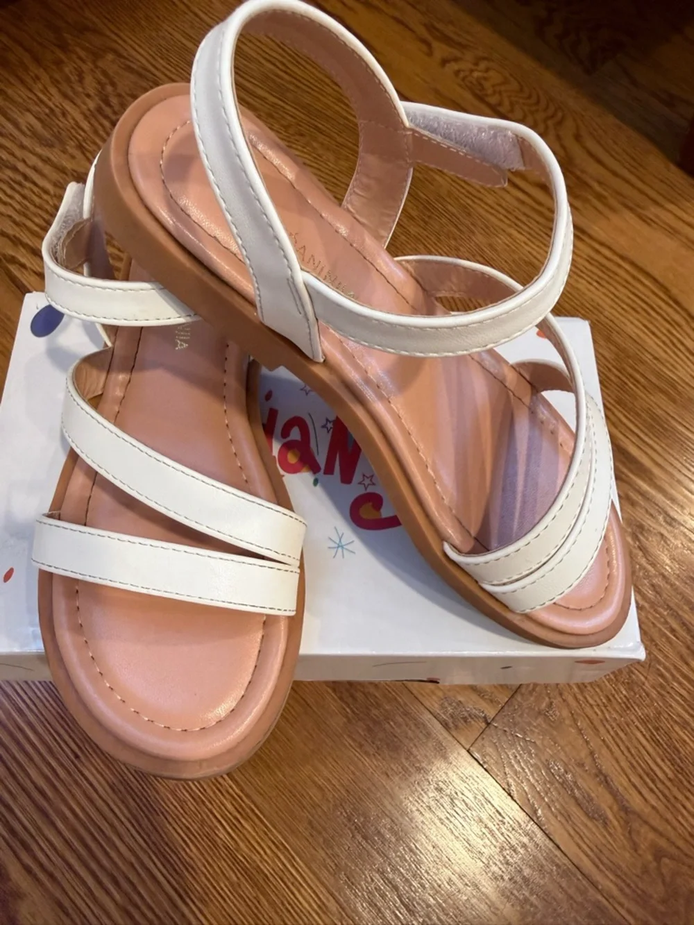PANDANINJIA Girls Sandals Monica Summer Open Toe Flats Shoes Dress Sandals 2