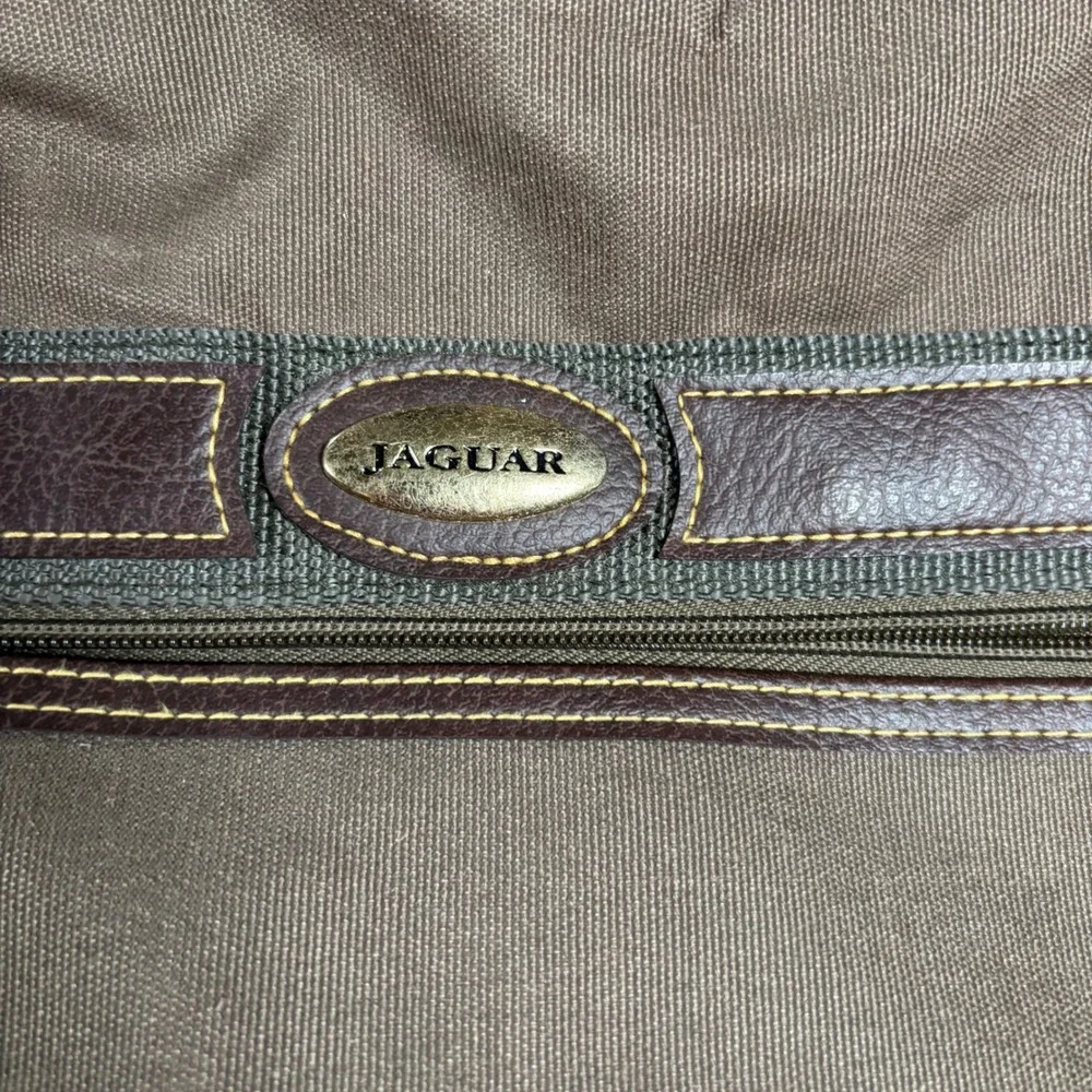Jaguar Carry On Bag Unisex Large Brown Excellent Vintage Canvas Shoulder Luggage