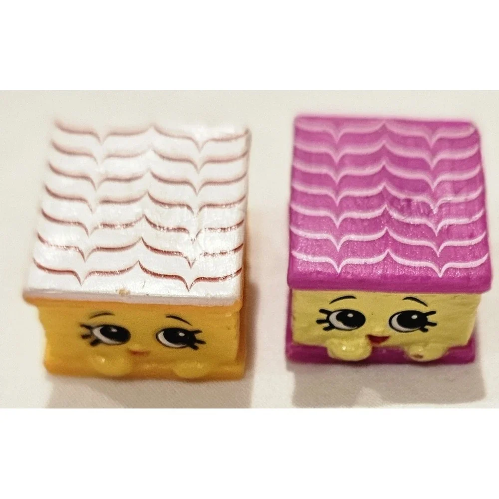 Shopkins Season 3 Milk Slice Lot of 2 Pink White Loose Figures Moose Toys