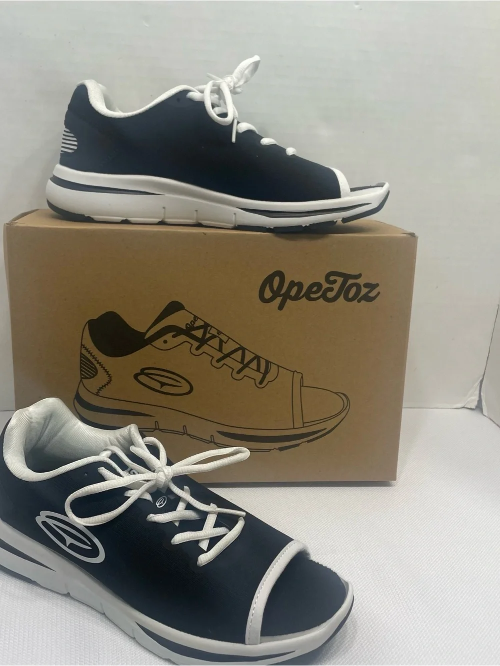 Women’s Black White Lace-Up Open-Toe Sneaker. Size 9.5. New in box. MSRP $90.