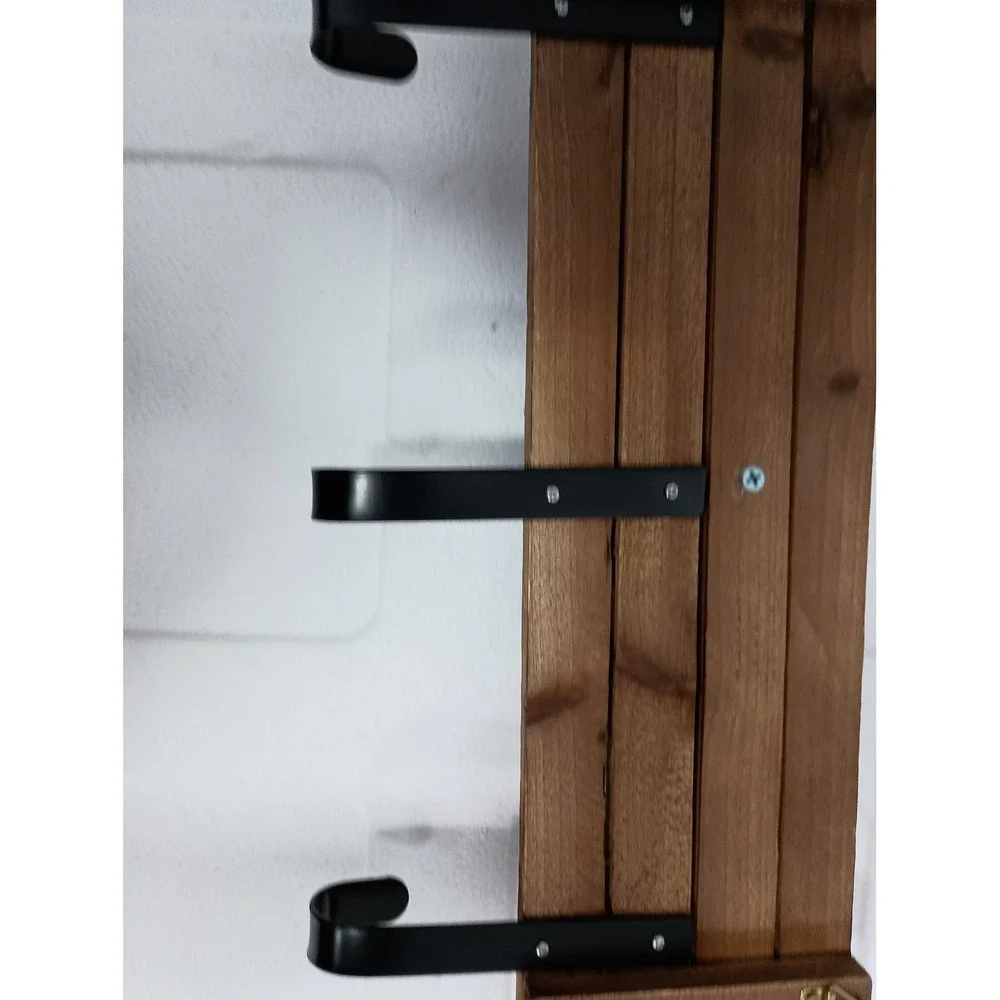 VTG Horse Head Wood Wall Hanging Rack 3 Hook Brown Western Cowboy Hat Coat Rack