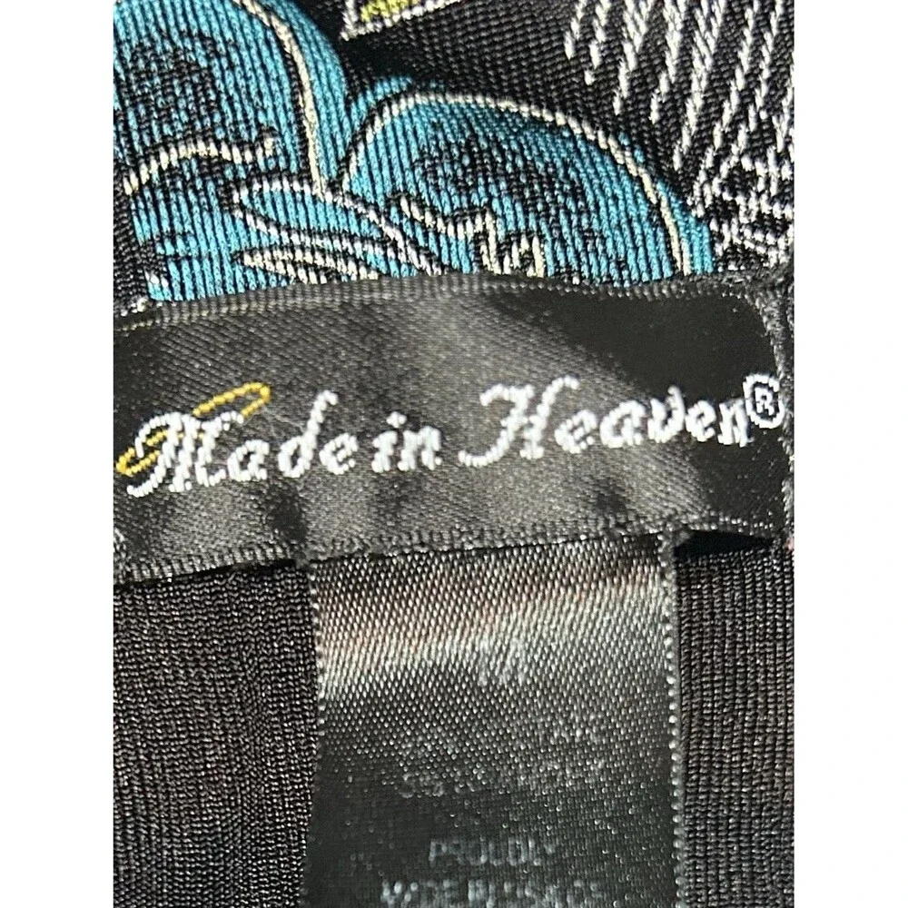 Made in Heaven Vintage 90s Maxi Dress M Slinky Knit Floral Whimsigoth USA Made