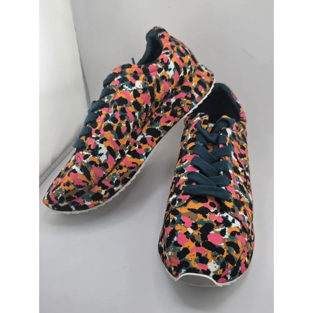 Zara Woman Multicolor Leopard Print Sneakers EU 40 US 9 Floral Casual Shoes