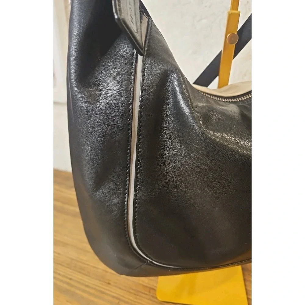 Coach Kristin Spectator Leather Hobo 2 Way Bag Convertible‎ Monochrome Pt02