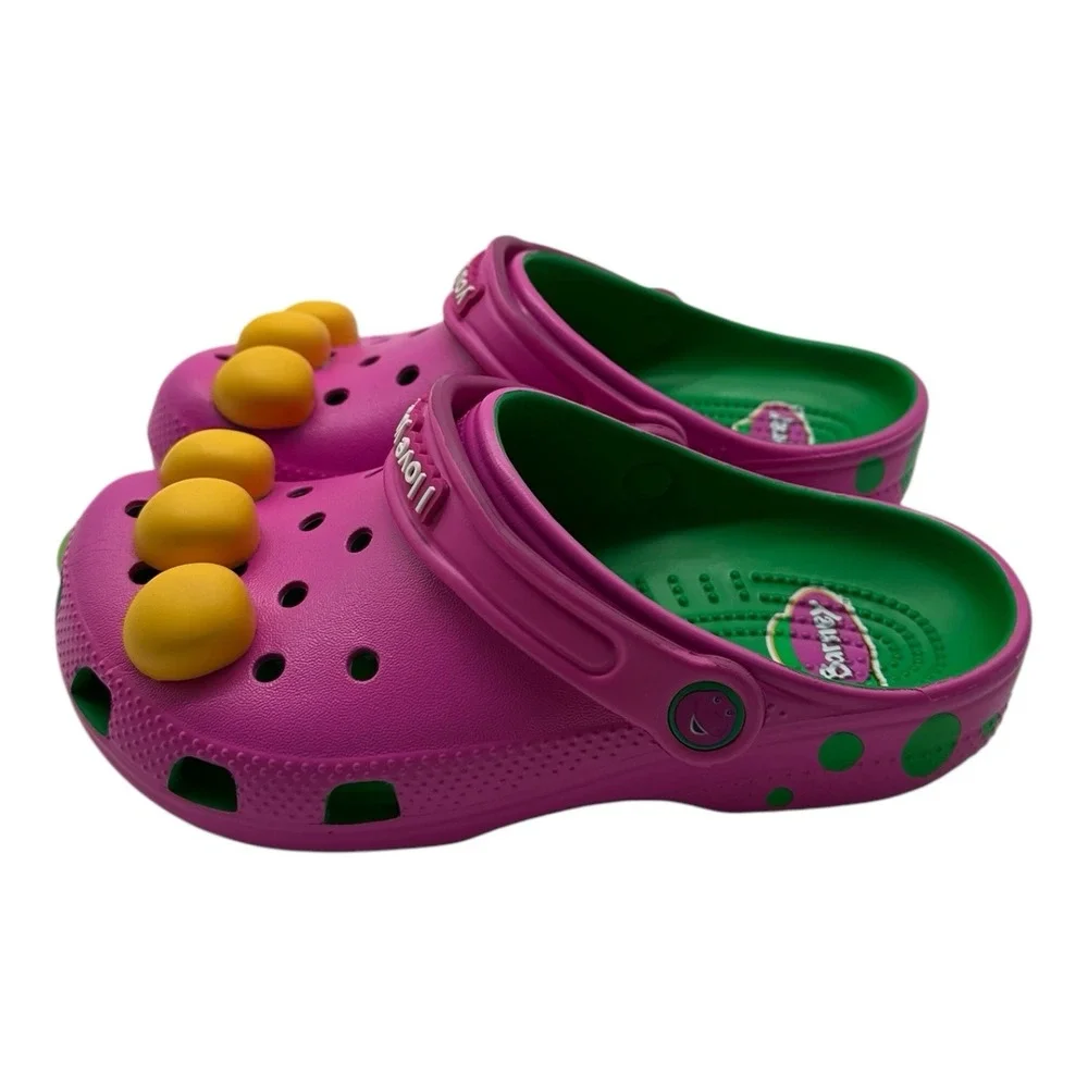 Crocs Barney Classic Clogs KIDS Size C 13 Slip On Shoes I Love You You‎ Love Me