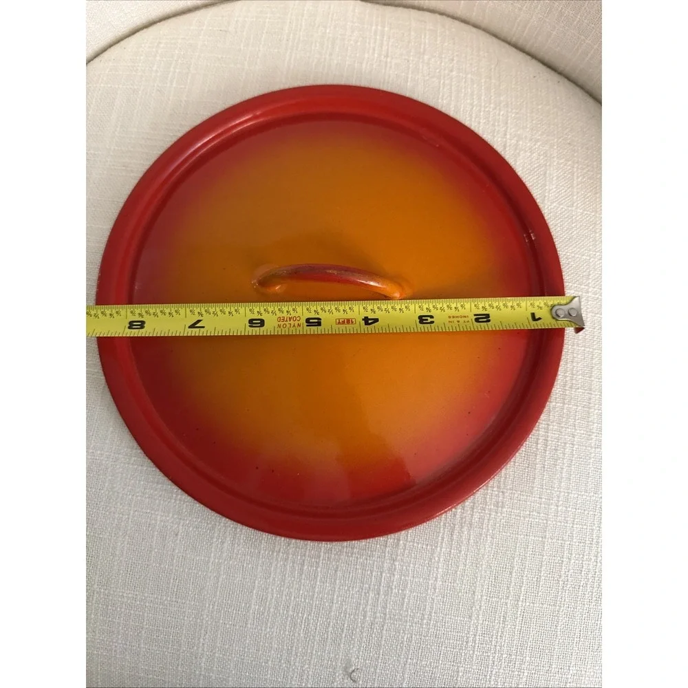 Descoware Cast Iron LID‎ 22 FE Orange Flame Belgium Vintage Cookware LID ONLY
