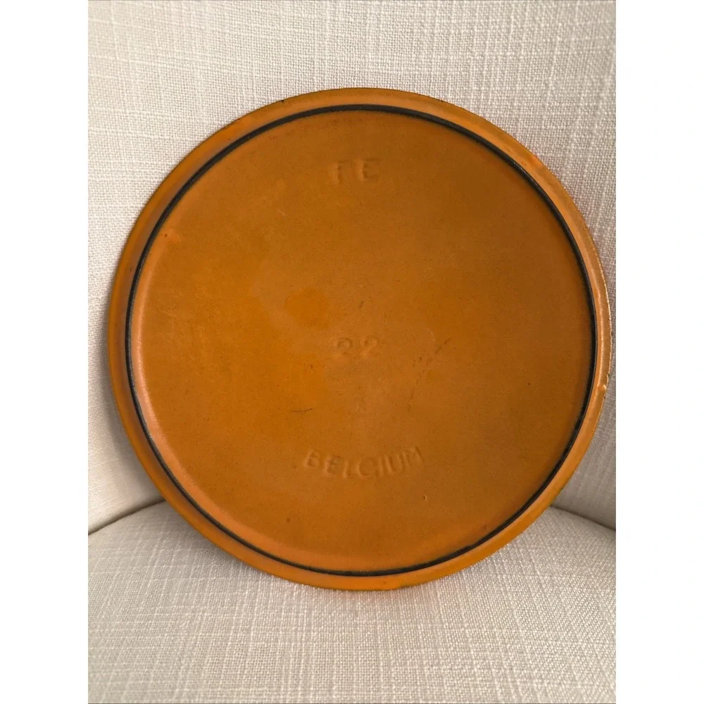 Descoware Cast Iron LID‎ 22 FE Orange Flame Belgium Vintage Cookware LID ONLY