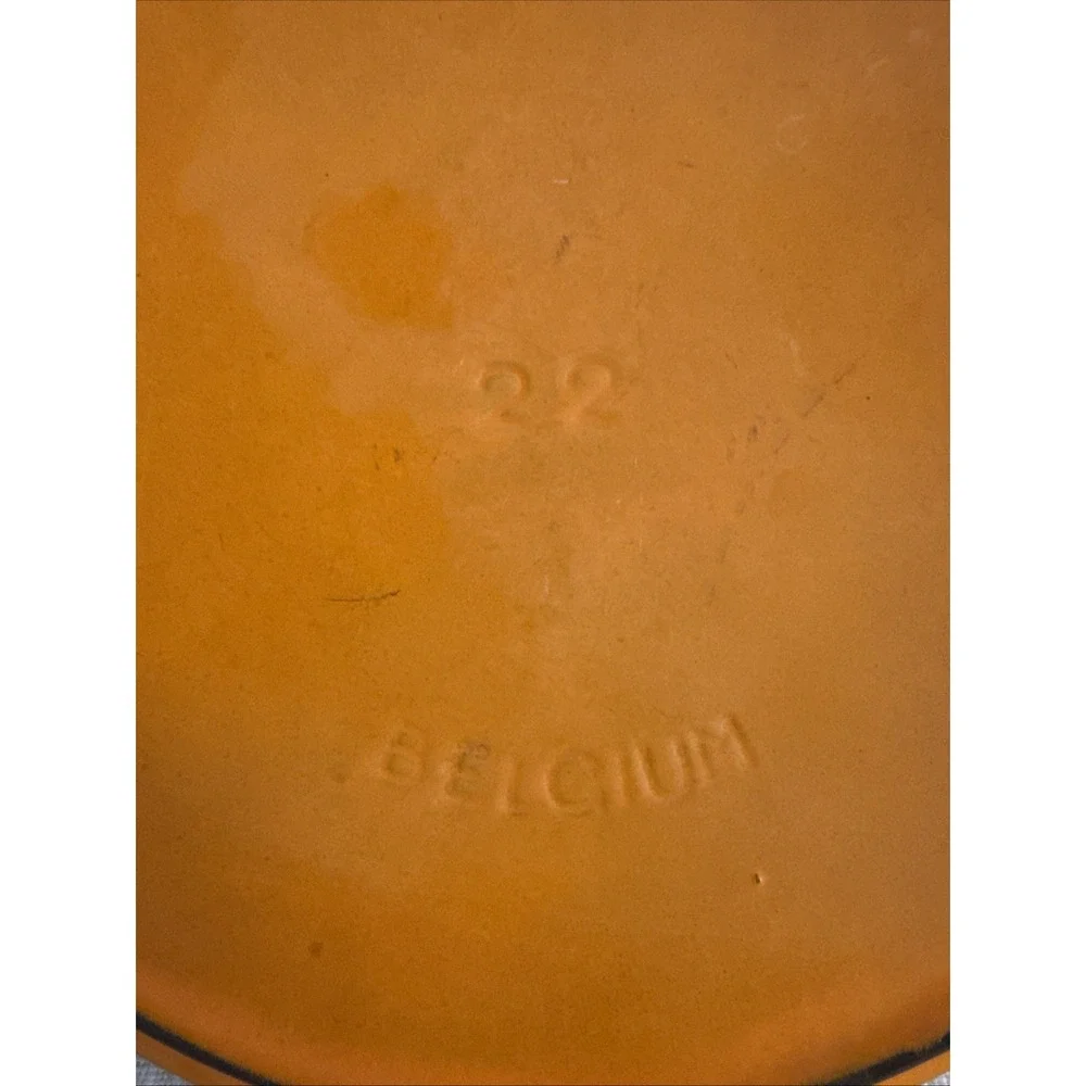 Descoware Cast Iron LID‎ 22 FE Orange Flame Belgium Vintage Cookware LID ONLY