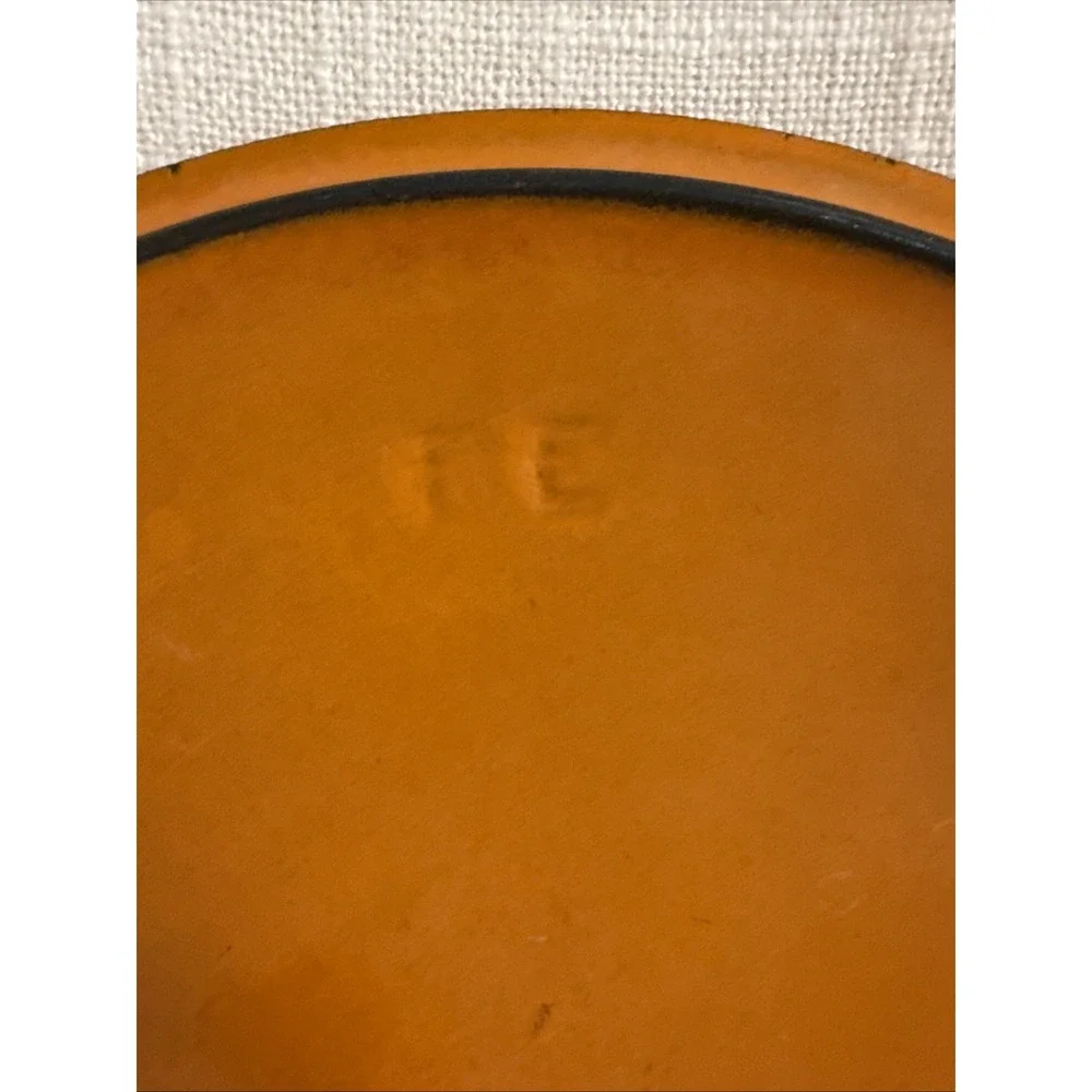 Descoware Cast Iron LID‎ 22 FE Orange Flame Belgium Vintage Cookware LID ONLY