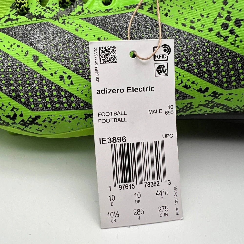 Adidas‎ Adizero Electric Football Cleats Mens 10.5 Lime Green Black Graphic