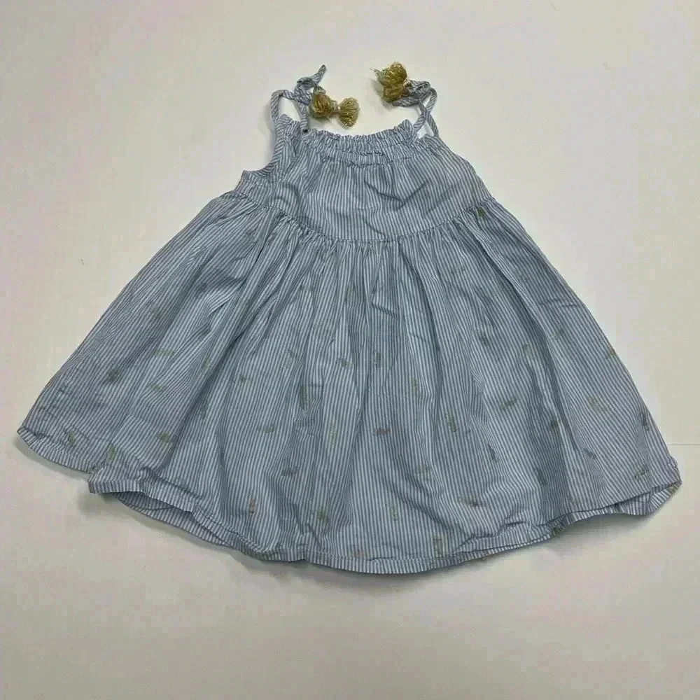 Tommy Bahama Girls Seahorse Sundress Blue and White Striped Size 24 months