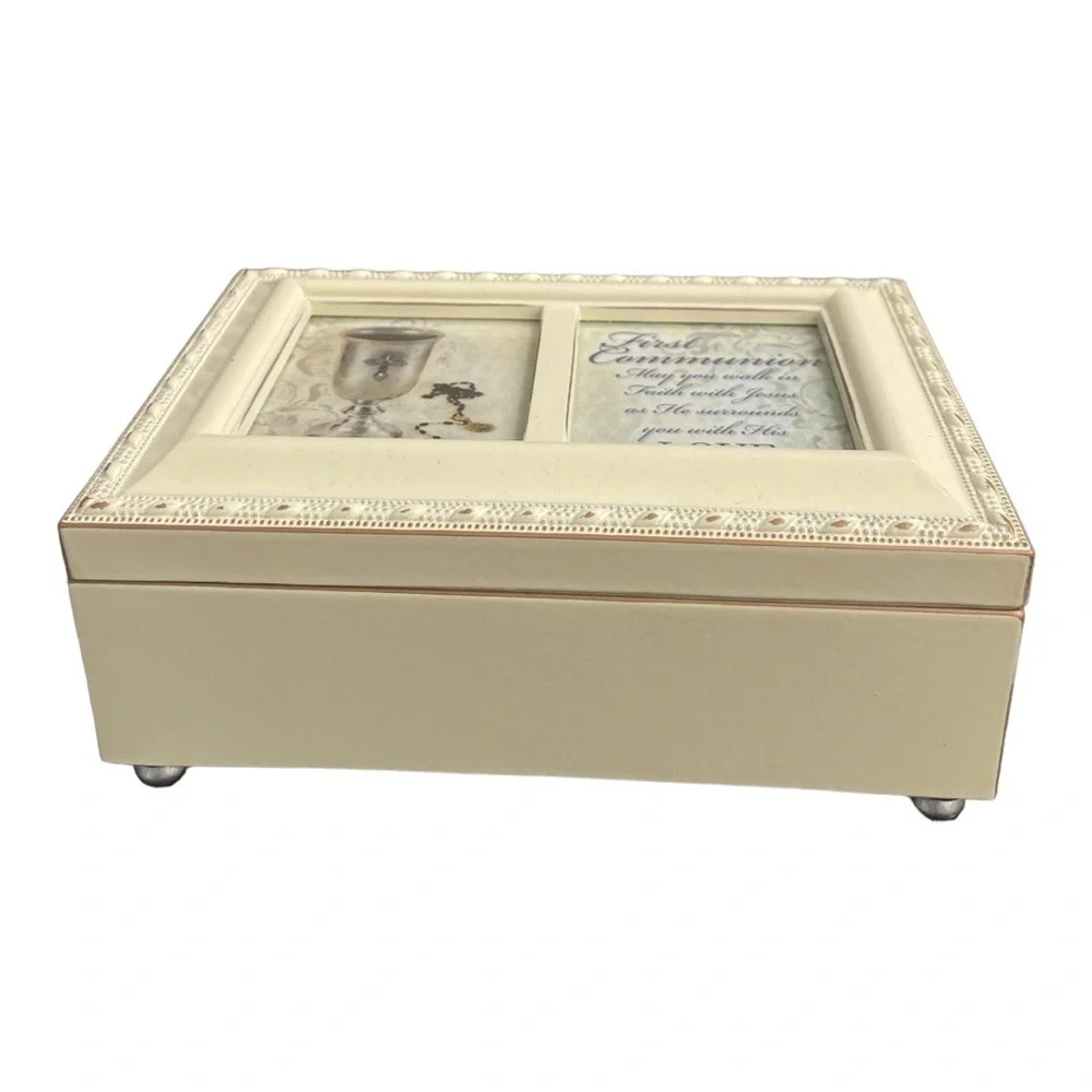 First Communion Know The Joy Ivory Music Box Plays Jesus Loves Me New
