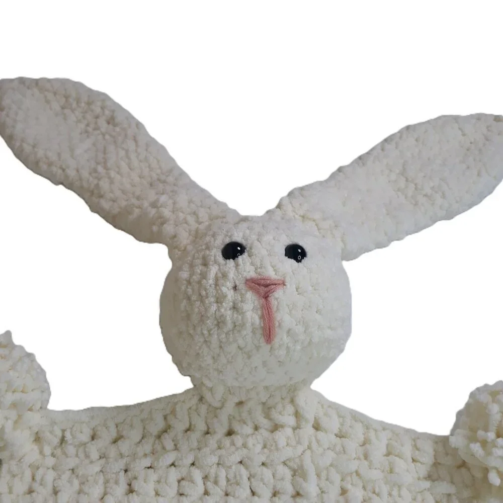 Large Soft Chenille Crochet Bunny Rabbit Snuggler 29