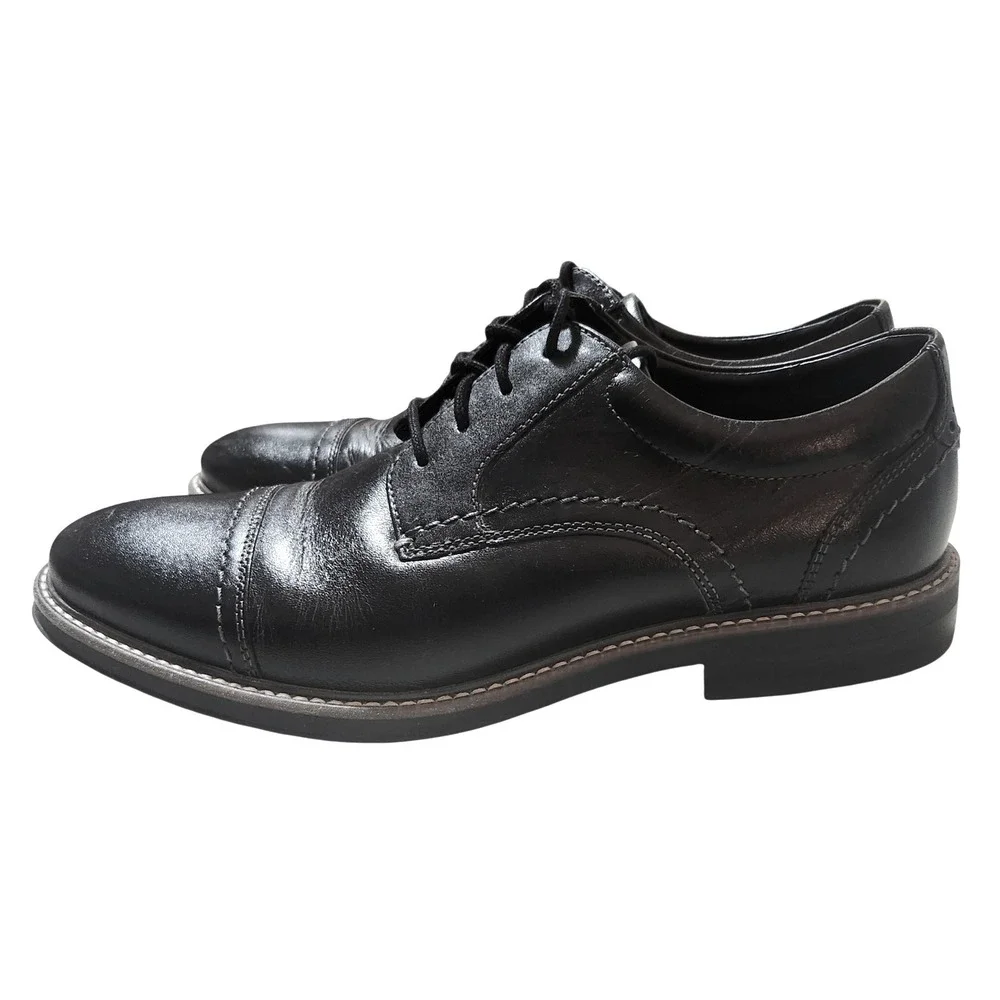 Nunn Bush Cap Toe Oxford Men's Size 8 Black Leather Dress Shoes Wedding Church