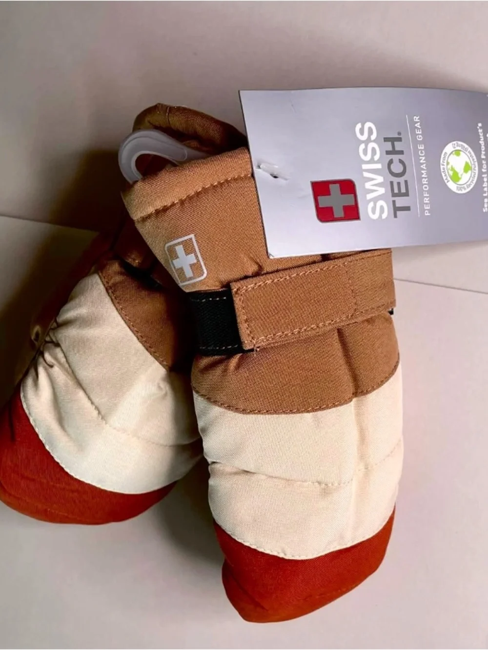 SWISS TECH BROWN MULTI 3M THINSULATE  WATERPROOF TODDLER SKI MITTENS ONE SIZE NW