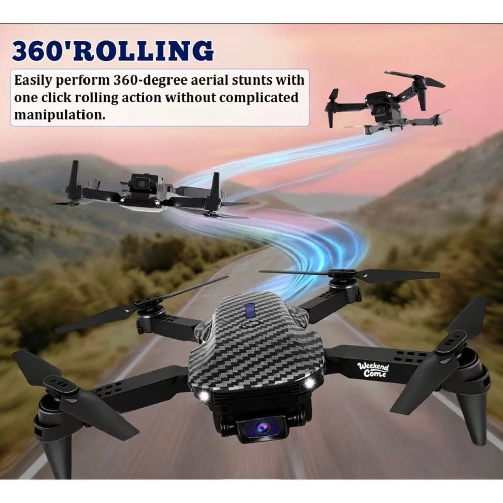 New Upgraded Carbon Fiber Drone – Dual Camera & 4 Batteries