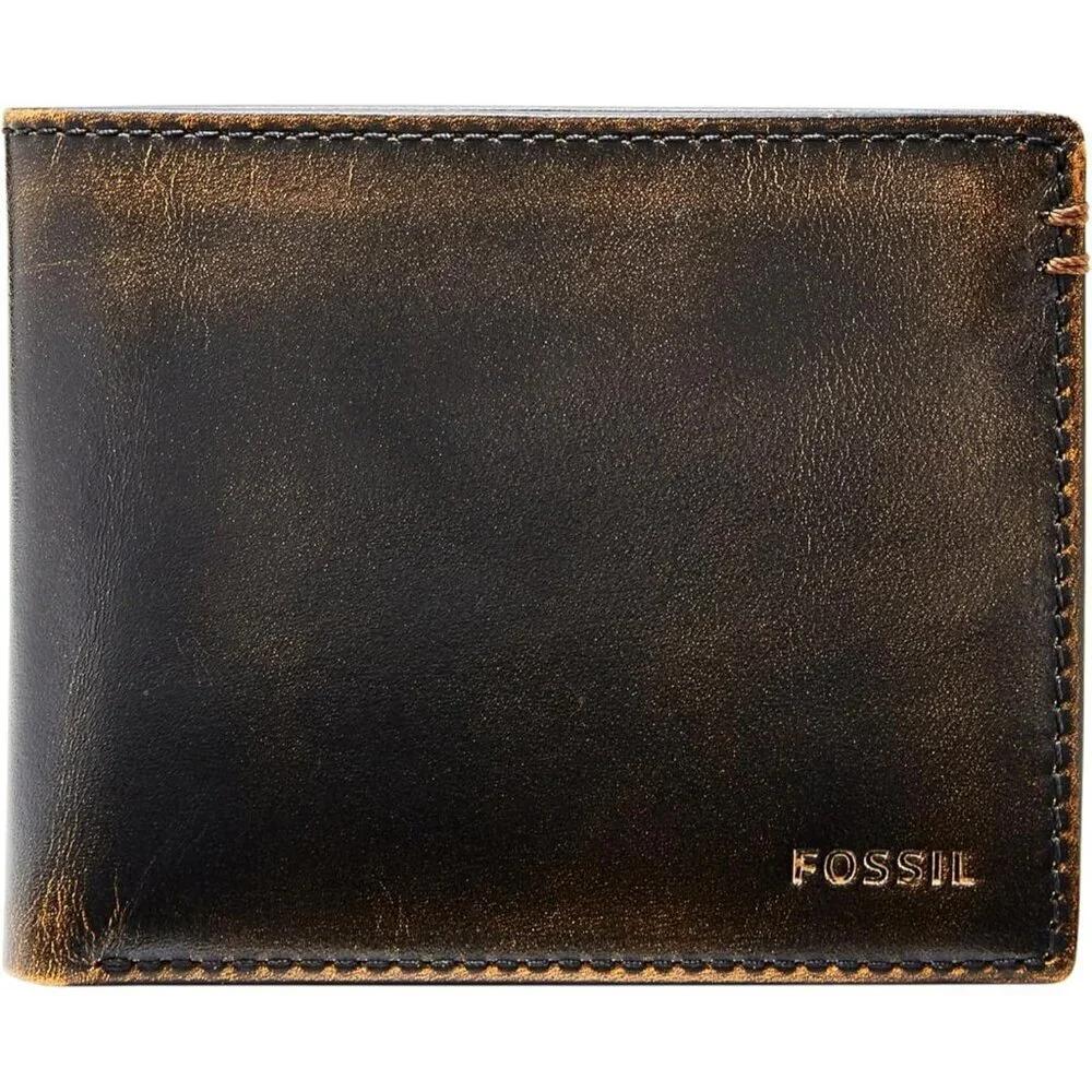 🆕Men Brown Wade Leather Bifold with Flip ID Wallet (Model: ML3882001)