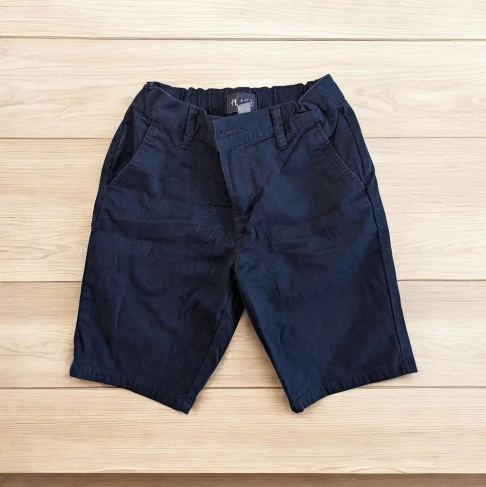 The Children's Place Kids Stretch Chino Shorts Navy Cotton Size 8