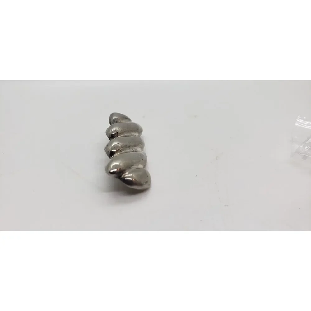 Vtg Brooch Sterling Silver 925 MCM 60s brutalist Mod Twist Bar Tie collar Pin