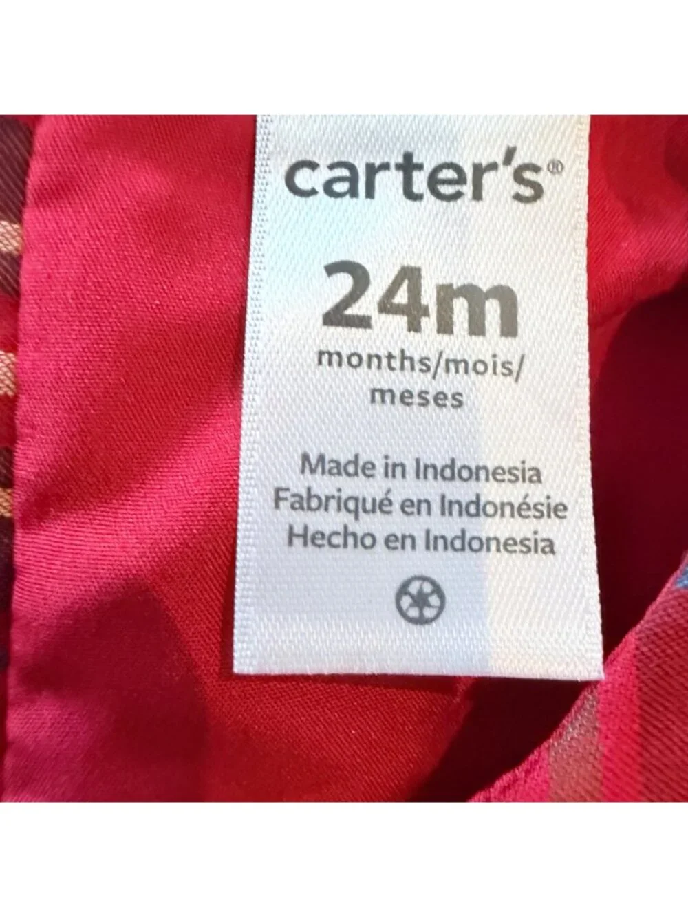 CARTERS GIRLS RED PLAID CHRISTMAS DRESS NEW 24 MONTHS