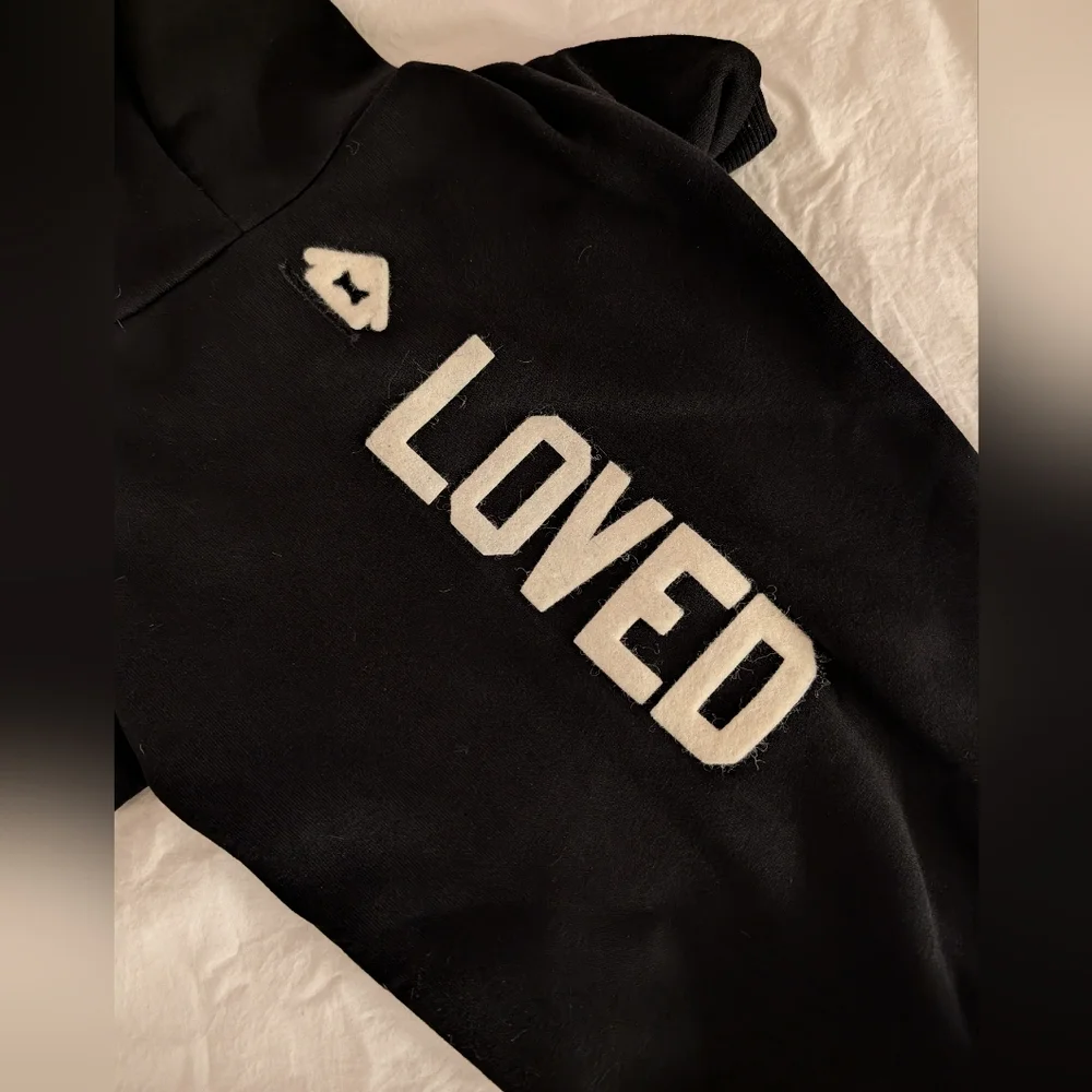 House Dogge LOVED Cozy Fleece Black Dog Hoodie - Oprah's Favorite Things - Small