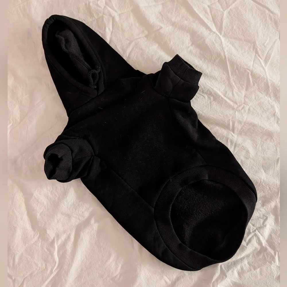 House Dogge LOVED Cozy Fleece Black Dog Hoodie - Oprah's Favorite Things - Small