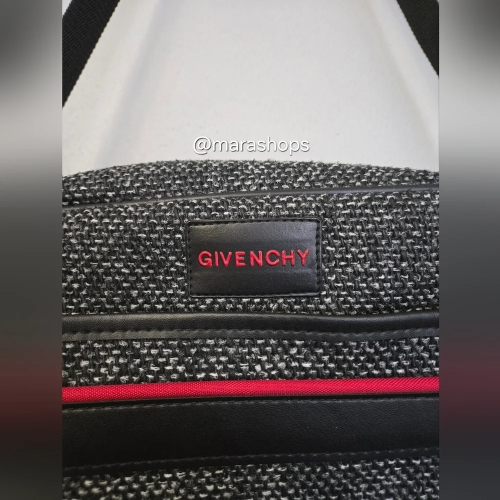 Givenchy Vintage Messenger Bag Black Tweed