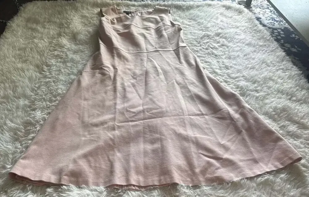 Talbots Sleeveless Ponte Knit A-Line Dress in Pink