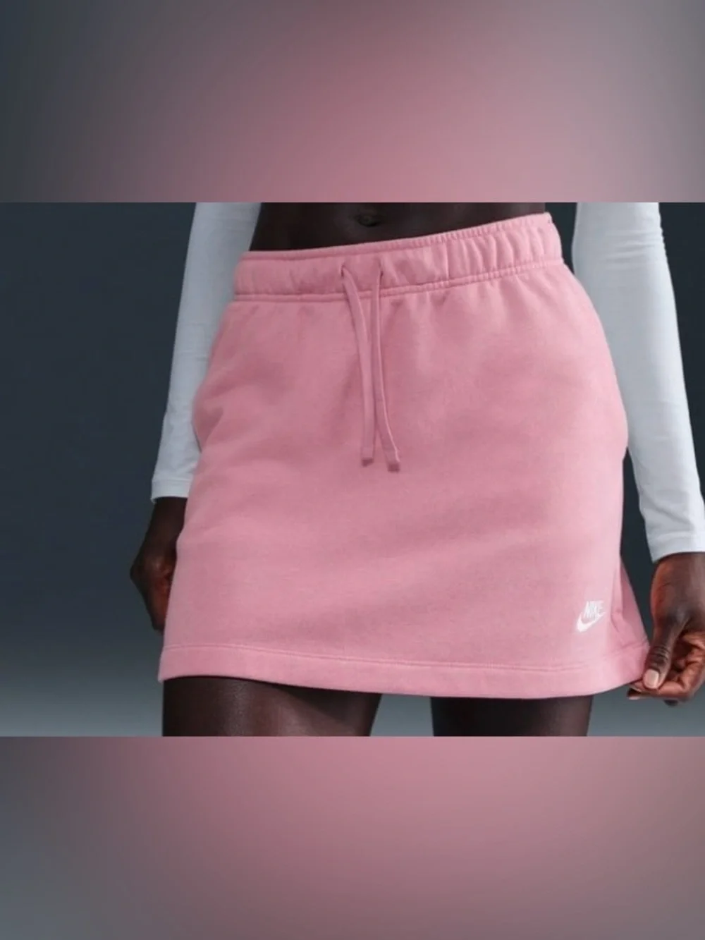 Nike Pink Drawstring Athletic Skirt