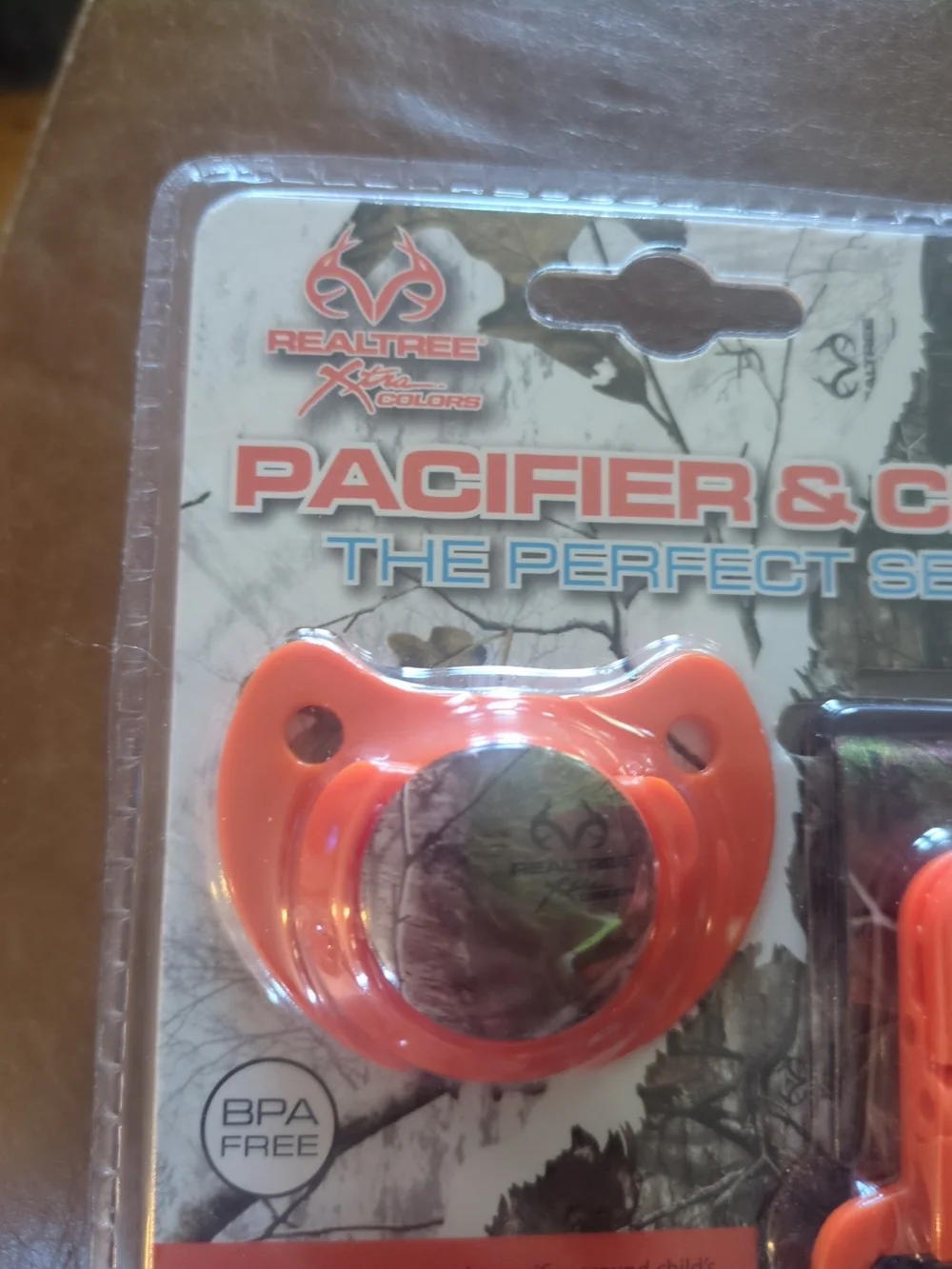 Realtree Orange Pacifier & Clip Set