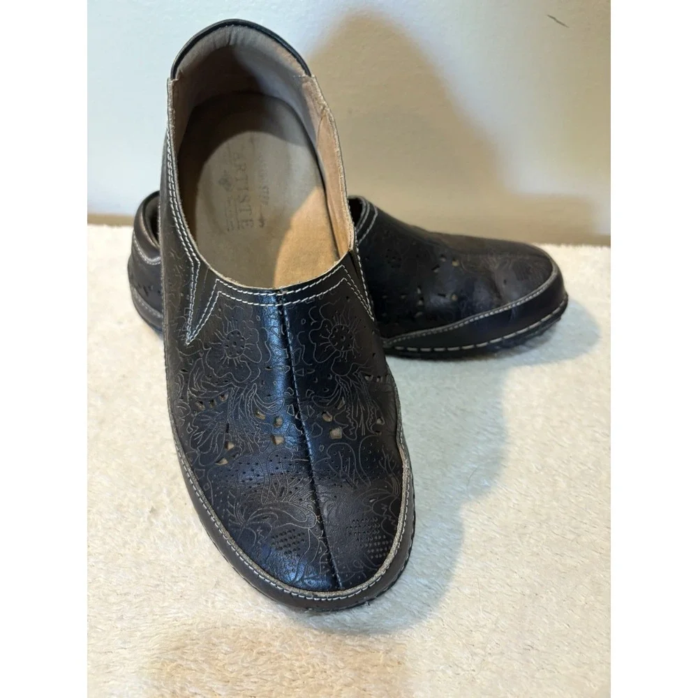 L'Artiste Spring Step -‎ Libora-B Women's Size 37 (6.5) Black Leather EUC