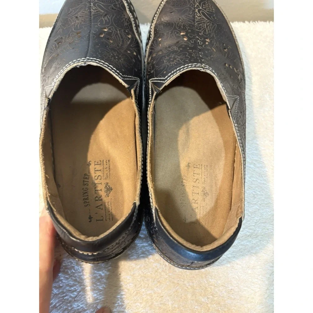 L'Artiste Spring Step -‎ Libora-B Women's Size 37 (6.5) Black Leather EUC