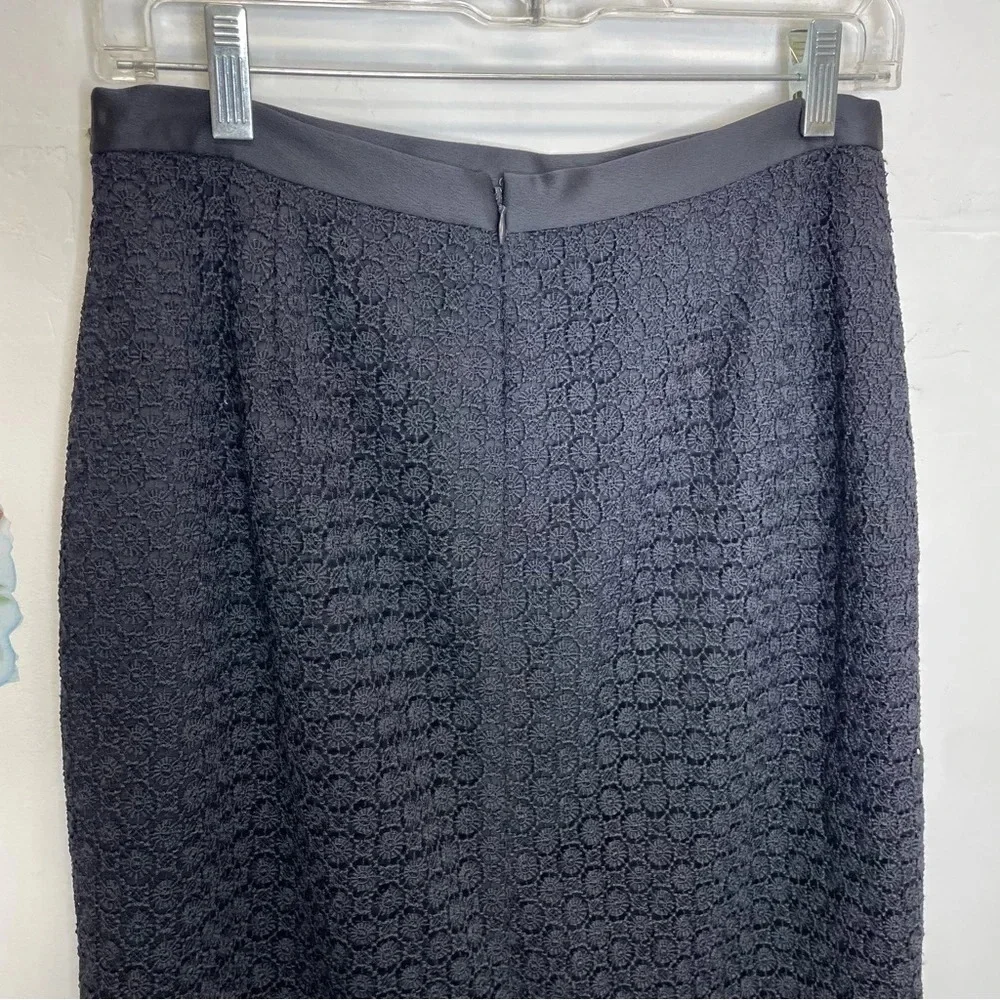 Albert Nipon black floral lace skirt business casual