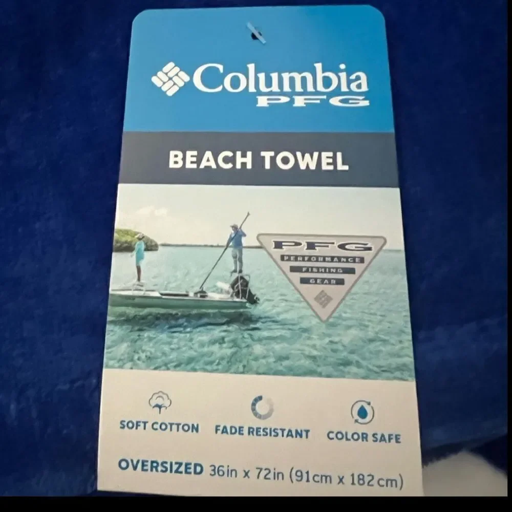 Columbia Performance Fishing Gear Triangle Logo Beach Towel- Blue
