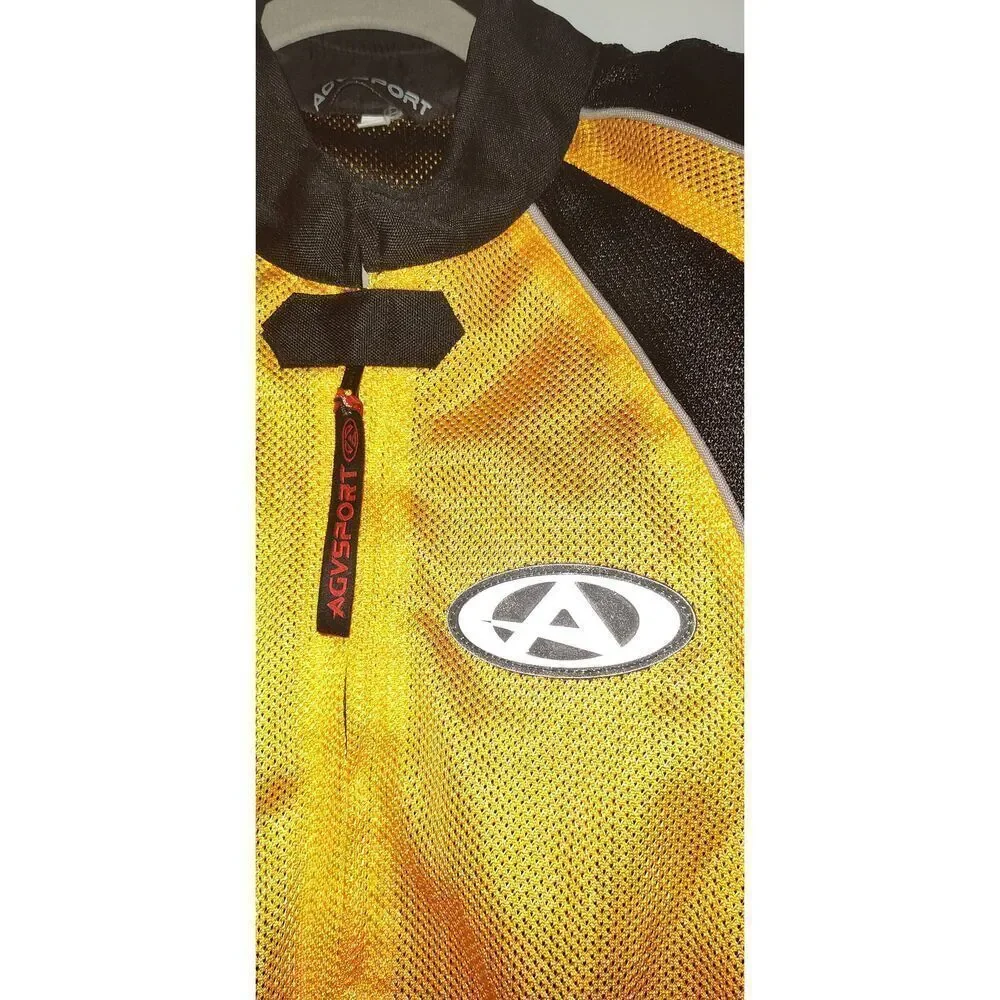 AGVSPORT AGV Mesh Sport Motorcyle Jacket with Arm/back Armor Size 3XL Black Yell