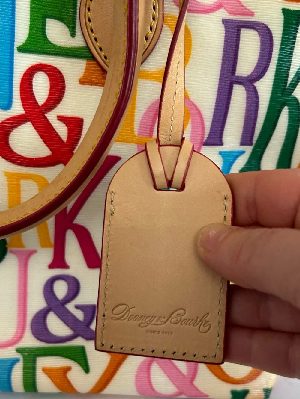 Dooney & Burke Vintage Y2K Multicolor Letter Logo Rainbow Graffica Print Satchel