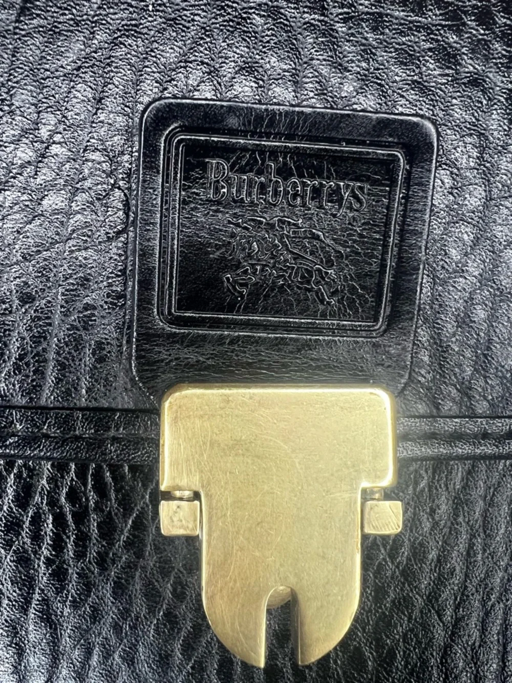 VINTAGE EXCUTIVE BURBERRYS BLACK LEATHER DOCUMENT/COMPUTER BAG