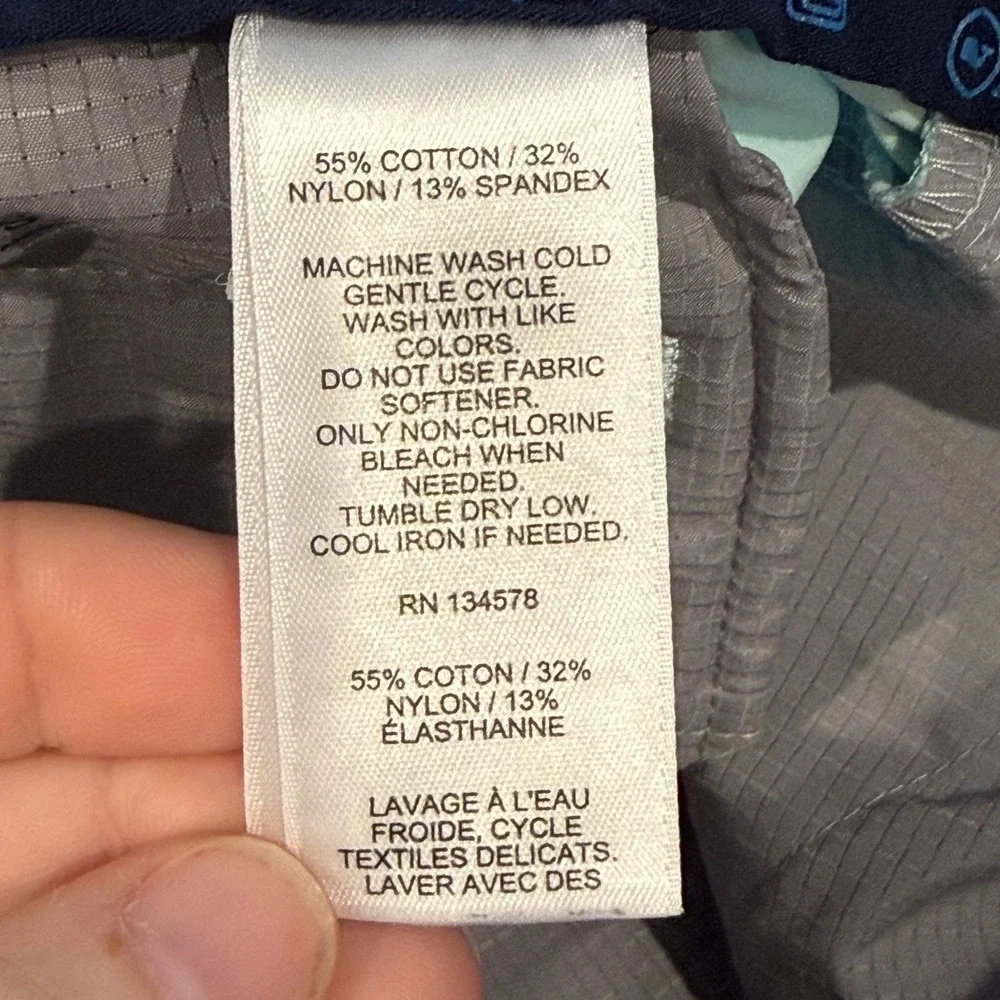 Vineyard Vines On-The-Go Shorts Mens 34 Mint Green Performance Stretch