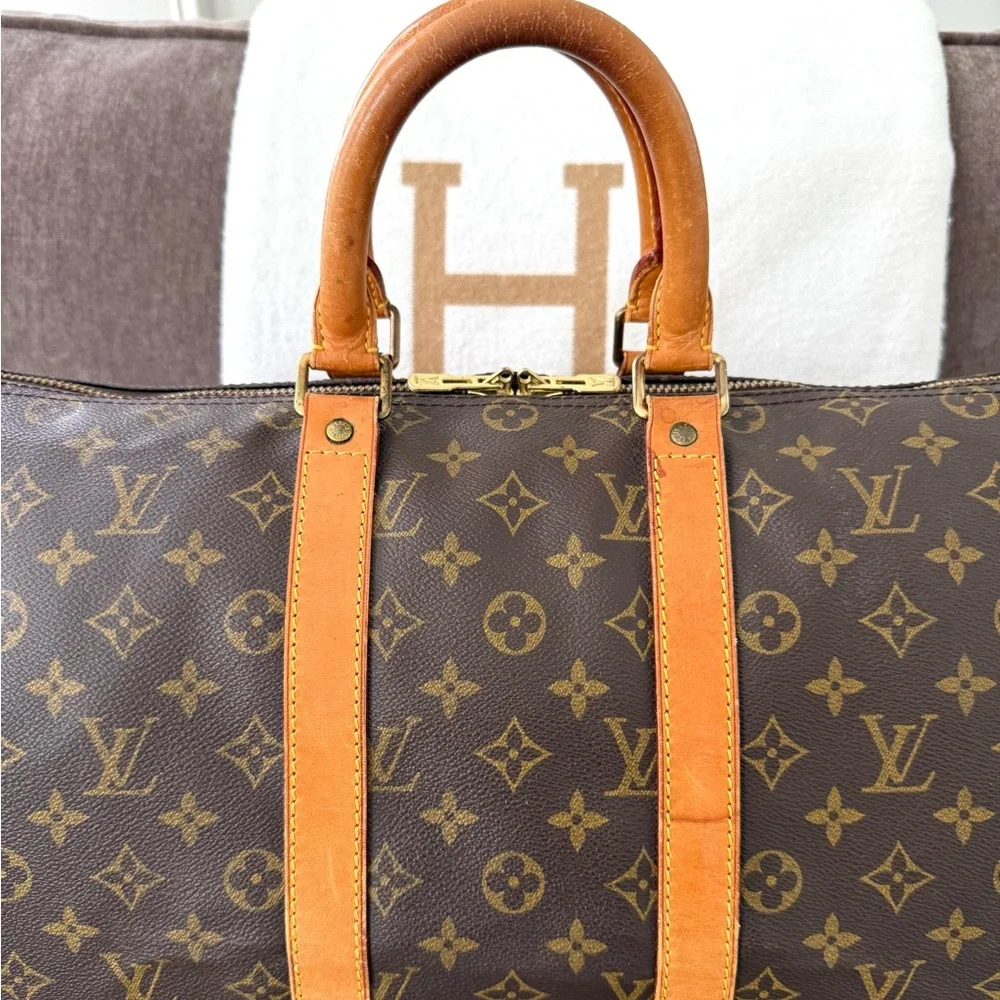 Authentic Louis Vuitton Keepall 45 travel duffel bag M41428 monogram