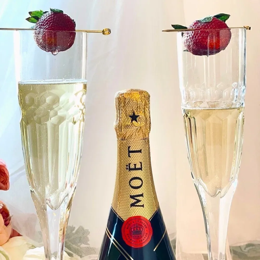 ♥️ TALL Mid Century Champagne flutes, oversized tall wedding glasses PRICE FIRM.
