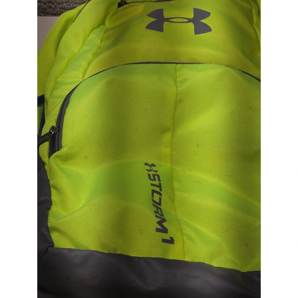 Under Armour Storm 1 Backpack Neon Yellow Grey Laptop Sleeve Water Resistant