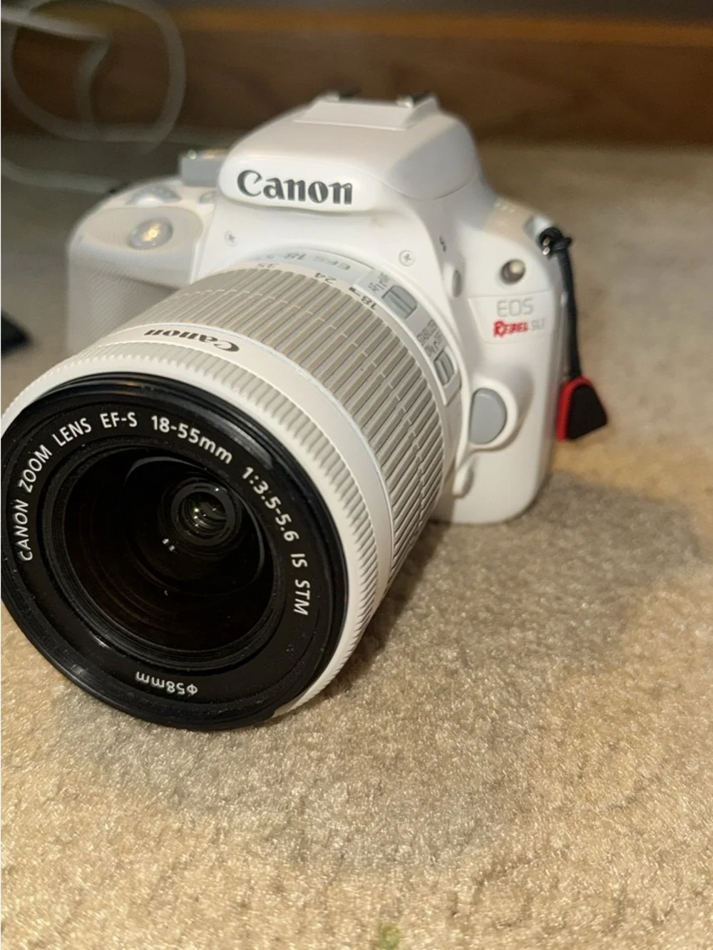 Canon EOS Rebel DSLR Camera in White with 18-55mm Lens