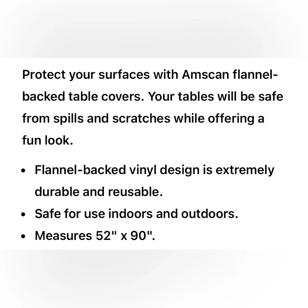 Amscan nwt tablecloth